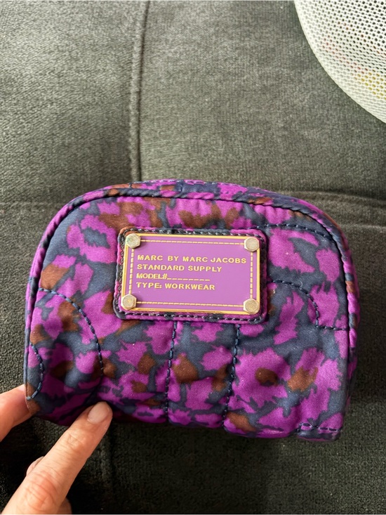 Marc By Marc Jacobs Handbags - Marc by Marc Jacobs Purple and Brown Leopard Print Cosmetic Pouch